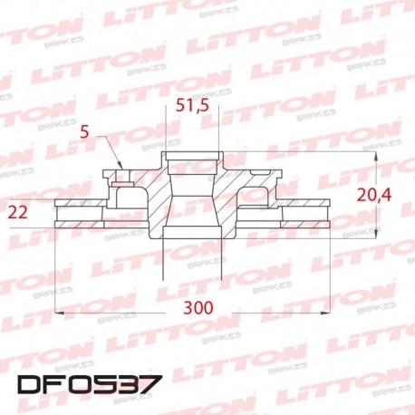 DISCO DE FRENO VENTILADO BMW 320 I - 01/04 DELANTERO DIAM.300MM CUBO 22MM