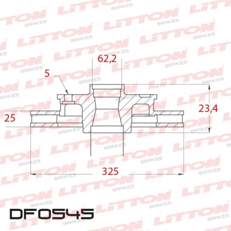 DISCO DE FRENO VENTILADO BMW X3 2.5 24V / 3.0 - 04/06 DELANTERO DIAM.325MM CUBO 25MM