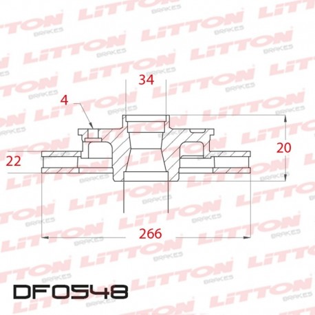 DISCO DE FRENO VENTILADO DELANTERO 266mm - BD4750