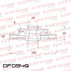 DISCO DE FRENO VENTILADO DELANTERO 283mm - BD4752