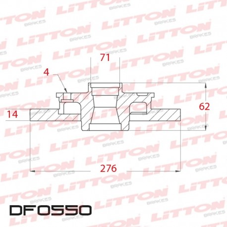 DISCO DE FRENO SOLIDO TRASERO 276mm - BD4754