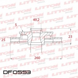 DISCO DE FRENO VENTILADO TOYOTA AVENSIS 2.0I 16V - 00/.. DELANTERO DIAM.260MM CUBO 25MM