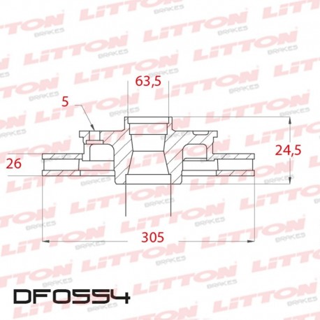 DISCO DE FRENO VENTILADO JEEP CHEROKEE 4.0 - GRAND CHEROKEE 3.1TD - 99/.. DELANTERO DIAM.305MM CUBO 26MM