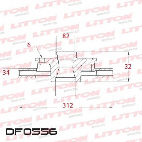 DISCO DE FRENO VENTILADO MB SERIE L L-712 - 96/.. DELANTERO DIAM.312MM CUBO 34MM