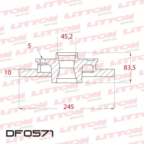 DISCO DE FRENO SOLIDO AUDI A4 TODOS (EXCEPTO QUATTRO) - 94/.. TRAS.C/MAZADIAM.245MM CUBO 10MM