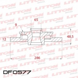 DISCO DE FRENO SOLIDO AUDI A3 2.0 16V / SPORTBACK - 04/.. TRAS.DIAM.282MM CUBO 12MM