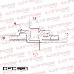 DISCO DE FRENO VENTILADO TOYOTA LAND CRUISER TODOS - ../93 DELANTERO DIAM.302MM CUBO 20MM