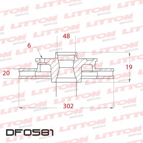 DISCO DE FRENO VENTILADO TOYOTA LAND CRUISER TODOS - ../93 DELANTERO DIAM.302MM CUBO 20MM