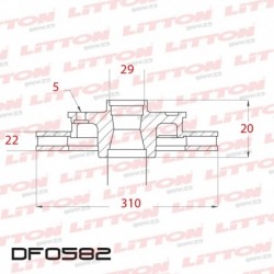 DISCO DE FRENO VENTILADO SUZUKI GRAND VITARA 1.6I 16V - 00/05 DELANTERO DIAM.310MM CUBO 22MM