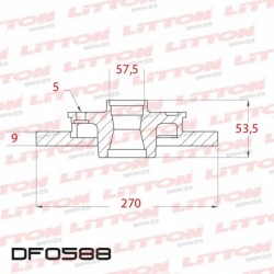 DISCO DE FRENO SOLIDO CHRYSLER NEON TODOS - 95/.. TRAS.DIAM.270MM CUBO 9MM