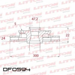 DISCO DE FRENO VENTILADO FORD MONDEO 1.8 16V / 1.8 TD - 00/.. DELANTERO DIAM.300MM CUBO 24MM