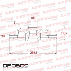 DISCO DE FRENO VENTILADO FORD RANGER EXPLORER 4X2 (+ BULONES) (COPA CERRADA) - 95/.. DELANTERO C/MAZADIAM.286,6MM CUBO 26MM