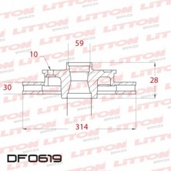 DISCO DE FRENO VENTILADO AUDI 100 TODOS - 97/98 DELANTERO DIAM.314MM CUBO 30MM