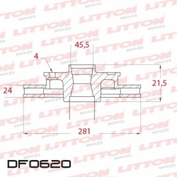 DISCO DE FRENO VENTILADO VOLVO S40 TODOS - 97/04 DELANTERO DIAM.281MM CUBO 24MM