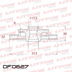 DISCO DE FRENO VENTILADO CHEVROLET SILVERADO TODOS - 99/.. DELANTERO C/MAZADIAM.313MM CUBO 32MM