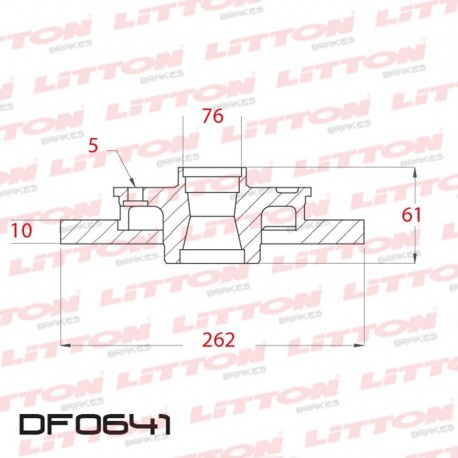 DISCO DE FRENO SOLIDO HYUNDAI SONATA TODOS - 06/.. TRAS.DIAM.262MM CUBO 10MM