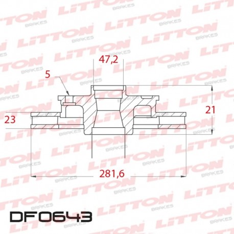 DISCO DE FRENO VENTILADO HONDA ACCORD DX / LX / EX / V6 - 01/04 DELANTERO DIAM.281,8MM CUBO 23MM