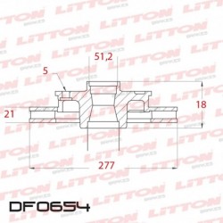 DISCO DE FRENO VENTILADO LAND ROVER FREELANDER TODOS - 98/.. DELANTERO DIAM.277MM CUBO 21MM