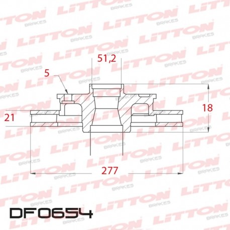 DISCO DE FRENO VENTILADO LAND ROVER FREELANDER TODOS - 98/.. DELANTERO DIAM.277MM CUBO 21MM