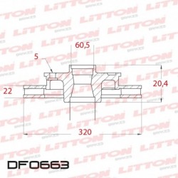 DISCO DE FRENO VENTILADO BMW 330 E46 TODOS - 00/07 TRAS.DIAM.320MM CUBO 22MM