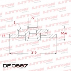 DISCO DE FRENO SOLIDO JEEP GRAND CHEROKEE 3.0 CRDI - 06/.. TRAS.DIAM.319MM CUBO 14MM