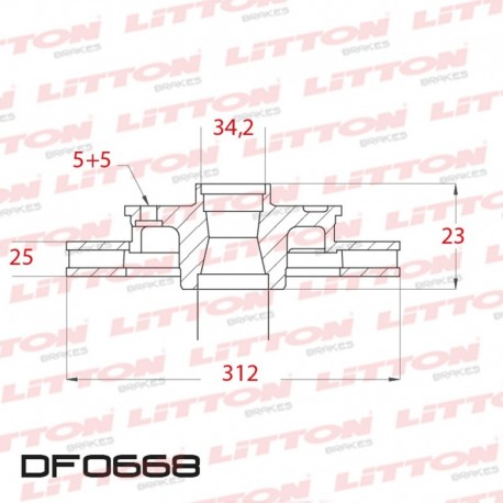 DISCO DE FRENO VENTILADO AUDI A3 S3 1.8 20V - 99/03 DELANTERO DIAM.312MM CUBO 25MM