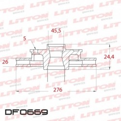 DISCO DE FRENO VENTILADO CHRYSLER SEBRING TODOS - 01/05 DELANTERO DIAM.276MM CUBO 26MM