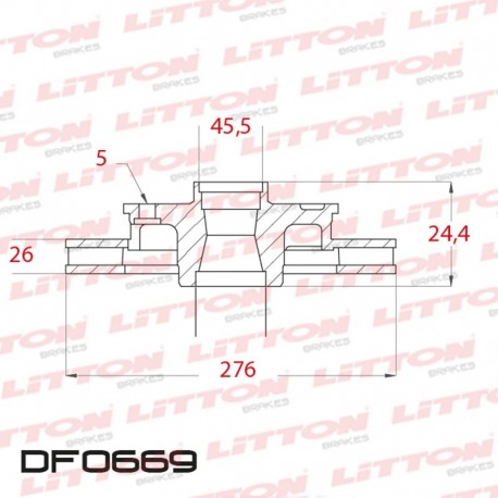 DISCO DE FRENO VENTILADO CHRYSLER SEBRING TODOS - 01/05 DELANTERO DIAM.276MM CUBO 26MM