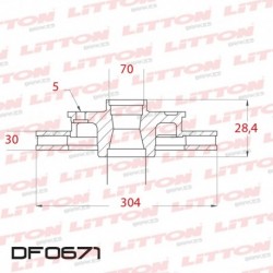 DISCO DE FRENO VENTILADO DODGE RAM 1500 - 00/02 DELANTERO DIAM.304MM CUBO 30MM