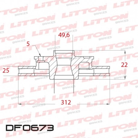 DISCO DE FRENO VENTILADO AUDI A3 2.0 16V FSI - 04/.. DELANTERO DIAM.312MM CUBO 25MM