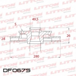 DISCO DE FRENO VENTILADO NISSAN X-TRAIL 2.5 - 03/.. DELANTERO DIAM.280MM CUBO 28MM