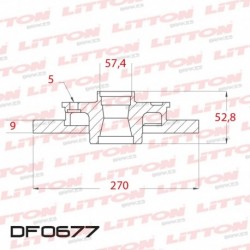 DISCO DE FRENO TRASERO SOLIDO CHRYSLER NEON /PT CRUISER SEBRYING (DIAMETRO 270MM-ALTURA 52.80MM-AGUJEROS 5)