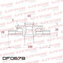 DISCO DE FRENO VENTILADO JEEP CHEROKEE 2.8 CRDI - 05/.. DELANTERO DIAM.288MM CUBO 28MM