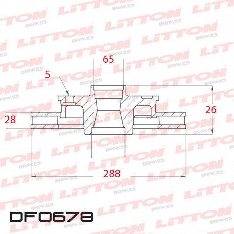 DISCO DE FRENO VENTILADO JEEP CHEROKEE 2.8 CRDI - 05/.. DELANTERO DIAM.288MM CUBO 28MM