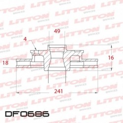 DISCO DE FRENO VENTILADO HYUNDAI I10 1.2 - 10/.. DELANTERO DIAM.241MM CUBO 18MM