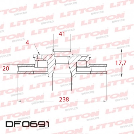 DISCO DE FRENO VENTILADO DELANTERO 238MM -