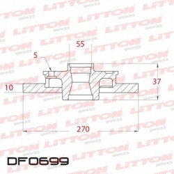 DISCO DE FRENO SOLIDO TOYOTA COROLLA 1.8I 16V NUEVO - 08/.. TRAS.DIAM.270MM CUBO 10MM