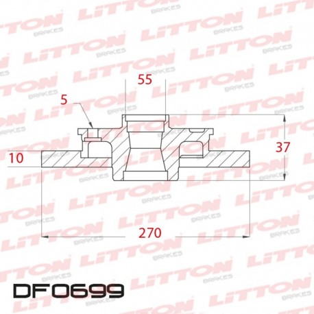 DISCO DE FRENO SOLIDO TOYOTA COROLLA 1.8I 16V NUEVO - 08/.. TRAS.DIAM.270MM CUBO 10MM