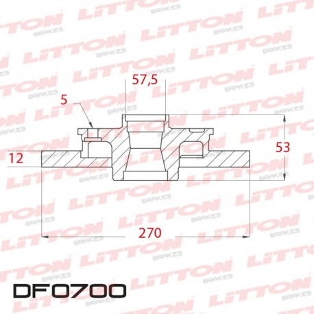 DISCO DE FRENO SOLIDO CHRYSLER NEON TODOS - 04/.. TRAS.DIAM.270MM CUBO 12MM