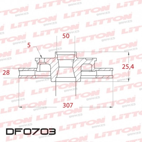 DISCO DE FRENO VENTILADO RENAULT ESPACE / GRAND ESPACE TODOS - 02/.. DELANTERO DIAM.307MM CUBO 28MM