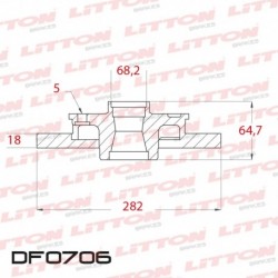 DISCO DE FRENO SOLIDO VW TRANSPORTER 1.9 TD (T4) - 92/96 DELANTERO DIAM.282MM CUBO 18MM