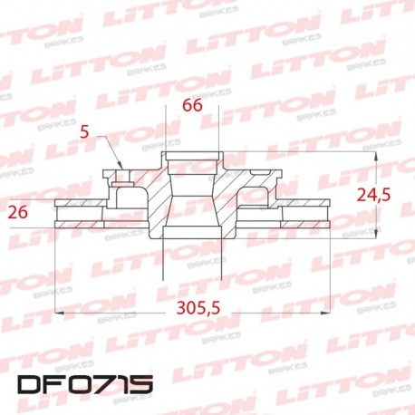 DISCO DE FRENO VENTILADO FORD EXPLORER 4X4 - 01/.. DELANTERO DIAM.305,5MM CUBO 26MM