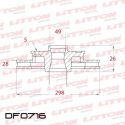 DISCO DE FRENO VENTILADO HYUNDAI SANTA FE 2.2 CRDI - 06/.. DELANTERO DIAM.298MM CUBO 28MM