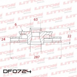 DISCO DE FRENO VENTILADO DODGE DAKOTA 4X2 - 91/96 DELANTERO C/MAZADIAM.287MM CUBO 24MM