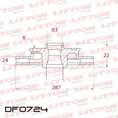 DISCO DE FRENO VENTILADO DODGE DAKOTA 4X2 - 91/96 DELANTERO C/MAZADIAM.287MM CUBO 24MM