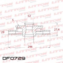 DISCO DE FRENO VENTILADO CHEVROLET CAPTIVA 2.4 / 3.6 - 08/.. DELANTERO DIAM.296MM CUBO 29MM