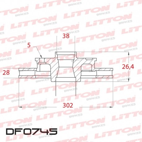 DISCO DE FRENO VENTILADO CHRYSLER CARAVAN TODOS - 07/.. DELANTERO DIAM.302MM CUBO 28MM