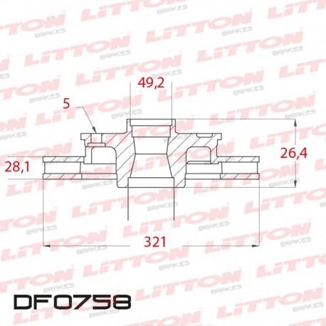 DISCO DE FRENO VENTILADO HYUNDAI SANTA FE 2.2 CRDI - 06/.. DELANTERO DIAM.321MM CUBO 28MM