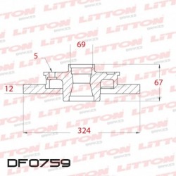 DISCO DE FRENO SOLIDO HYUNDAI VERACRUZ 3.8 - 09/.. TRAS.DIAM.324MM CUBO 12MM