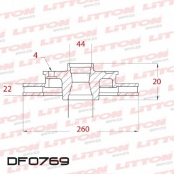 DISCO DE FRENO VENTILADO NISSAN TIIDA 1.8 - 08/.. DELANTERO DIAM.260MM CUBO 22MM